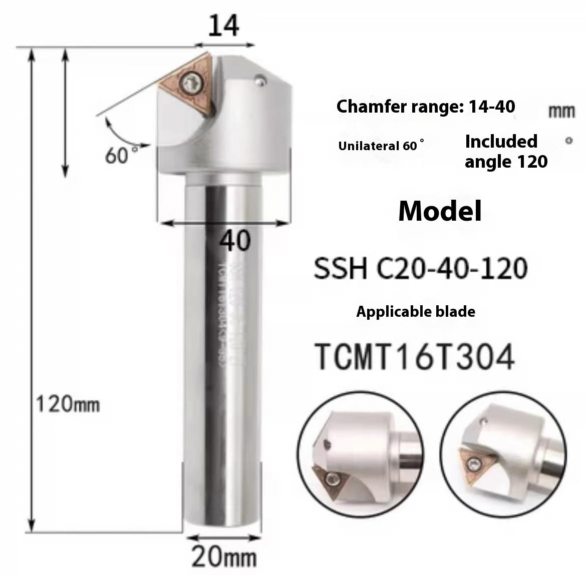 1144-Shedding type fixed-point chamfering cutter 30 degree 45 degree 60 degree chamfering cutter bar SSK/SSP/TCM/SSY/SSO/SSH Shandong Denso Pricision Tools Co.,Ltd.